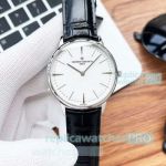 Replica Vacheron Constantin Patrimony Black Leather Strap White Dial Men 40MM Watch